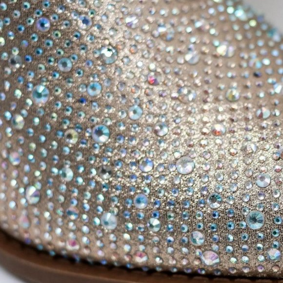 New Campagne Gold Blingy Rhinestone Knee High Cowboy Boots - Picture 6 of 6